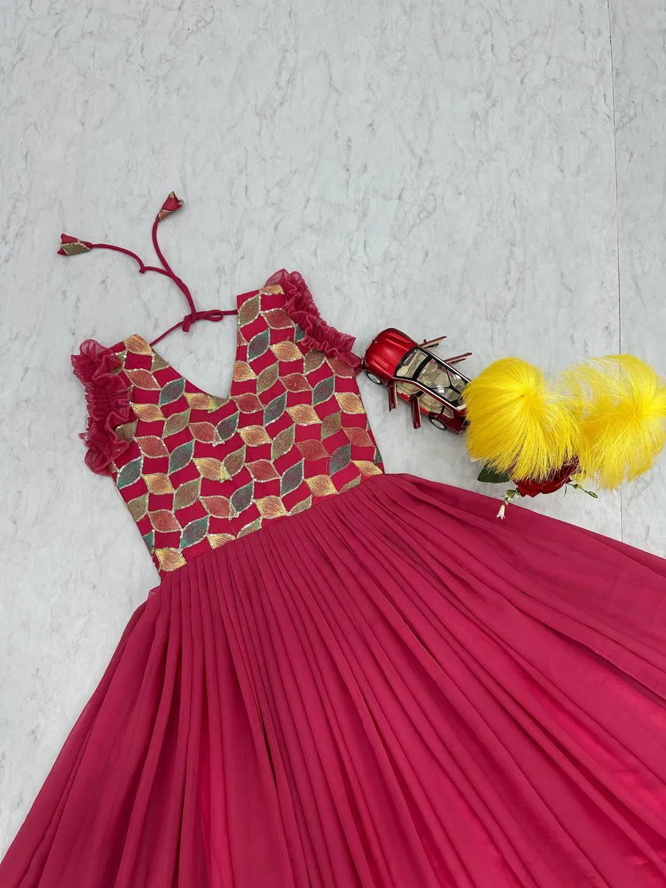 Pc 468 Faux Georgette With Heavy Embroidery Work Gown Wholesalers In Delhi